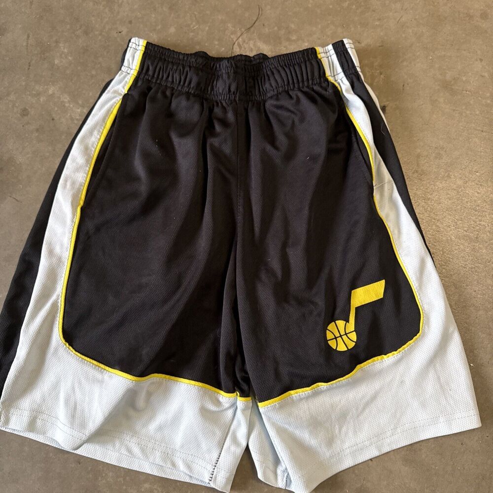 NBA Utah Jazz Icon Edition Black Yellow Basketball‎ Shorts Small Streetwear